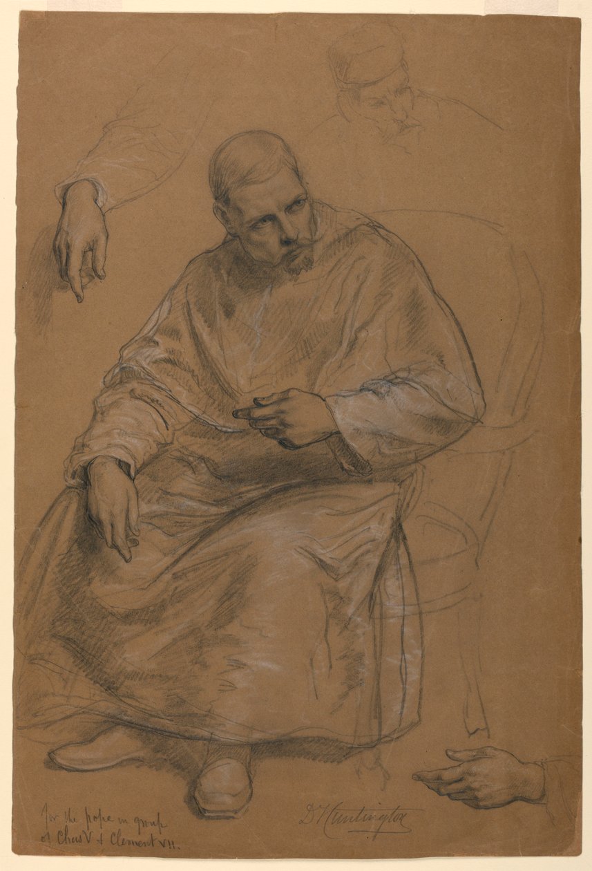 Studie voor "Titian Toont de Graflegging aan Karel V en Paus Clemens VII" door Daniel Huntington