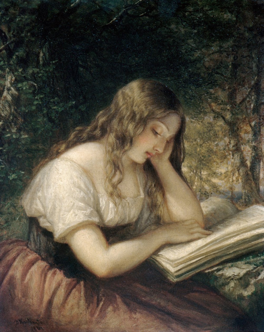 Studeren in een bos door Daniel Huntington