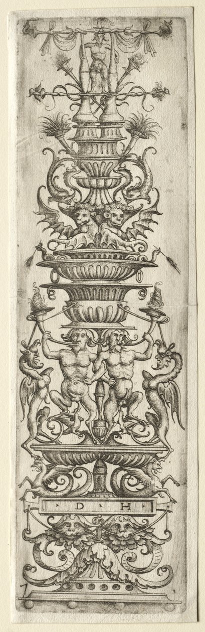 Ornament Rand met Kandelaber-Ornament door Daniel I Hopfer
