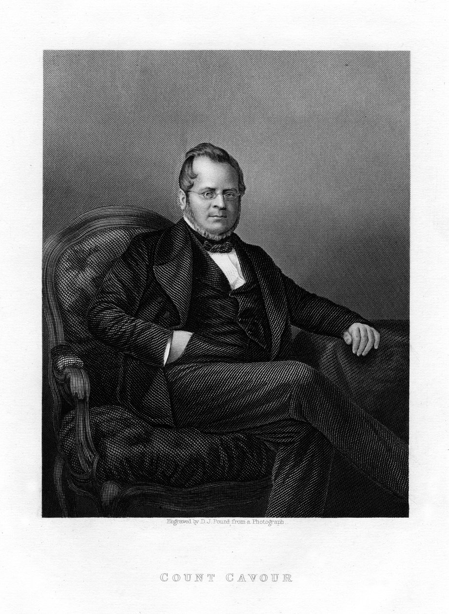 Graaf Camillo Benso di Cavour, Italiaanse politicus, 19e eeuw door Daniel John Pound