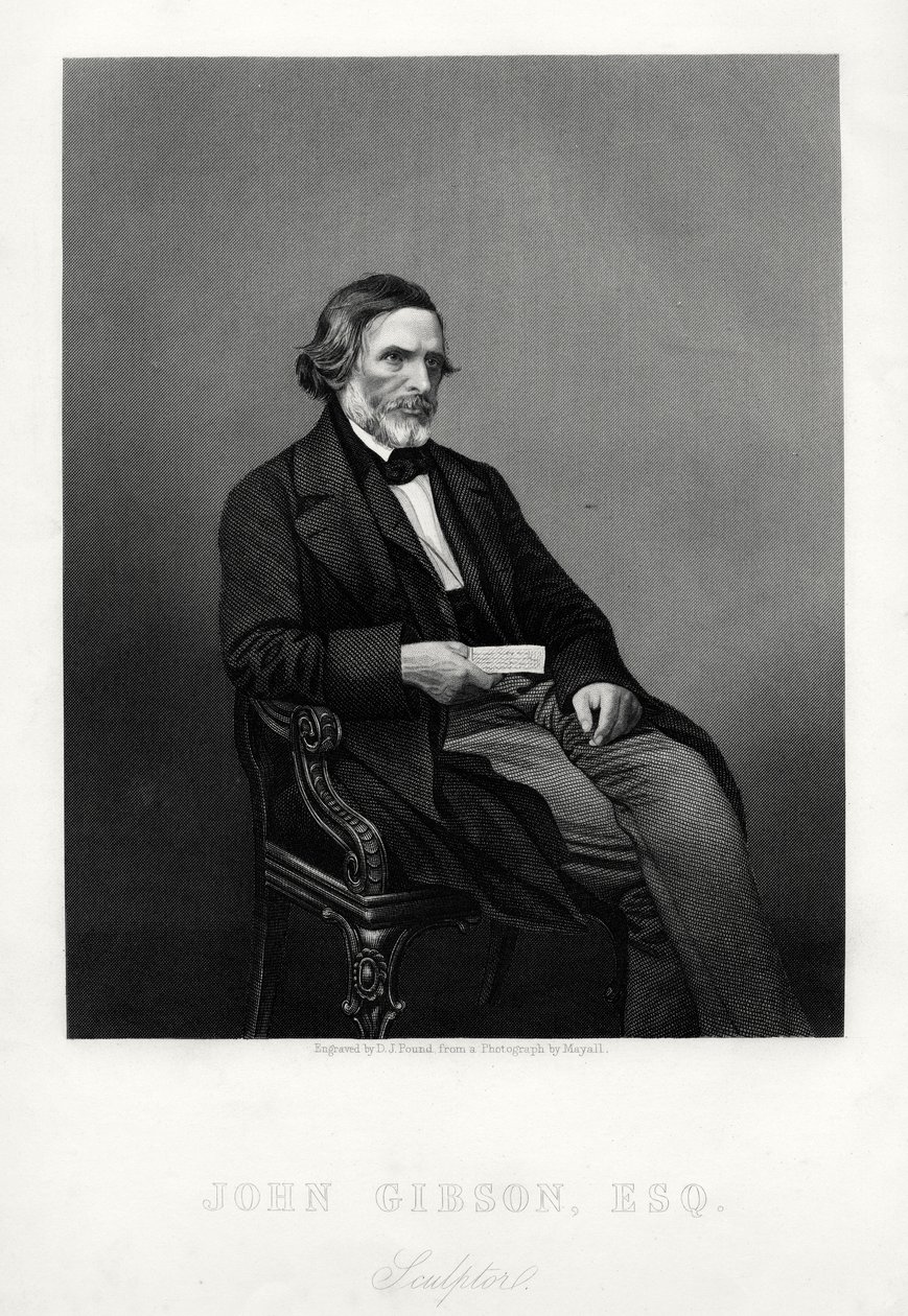 John Gibson, 1790-1866, Britse beeldhouwer, ca. 1880 door Daniel John Pound