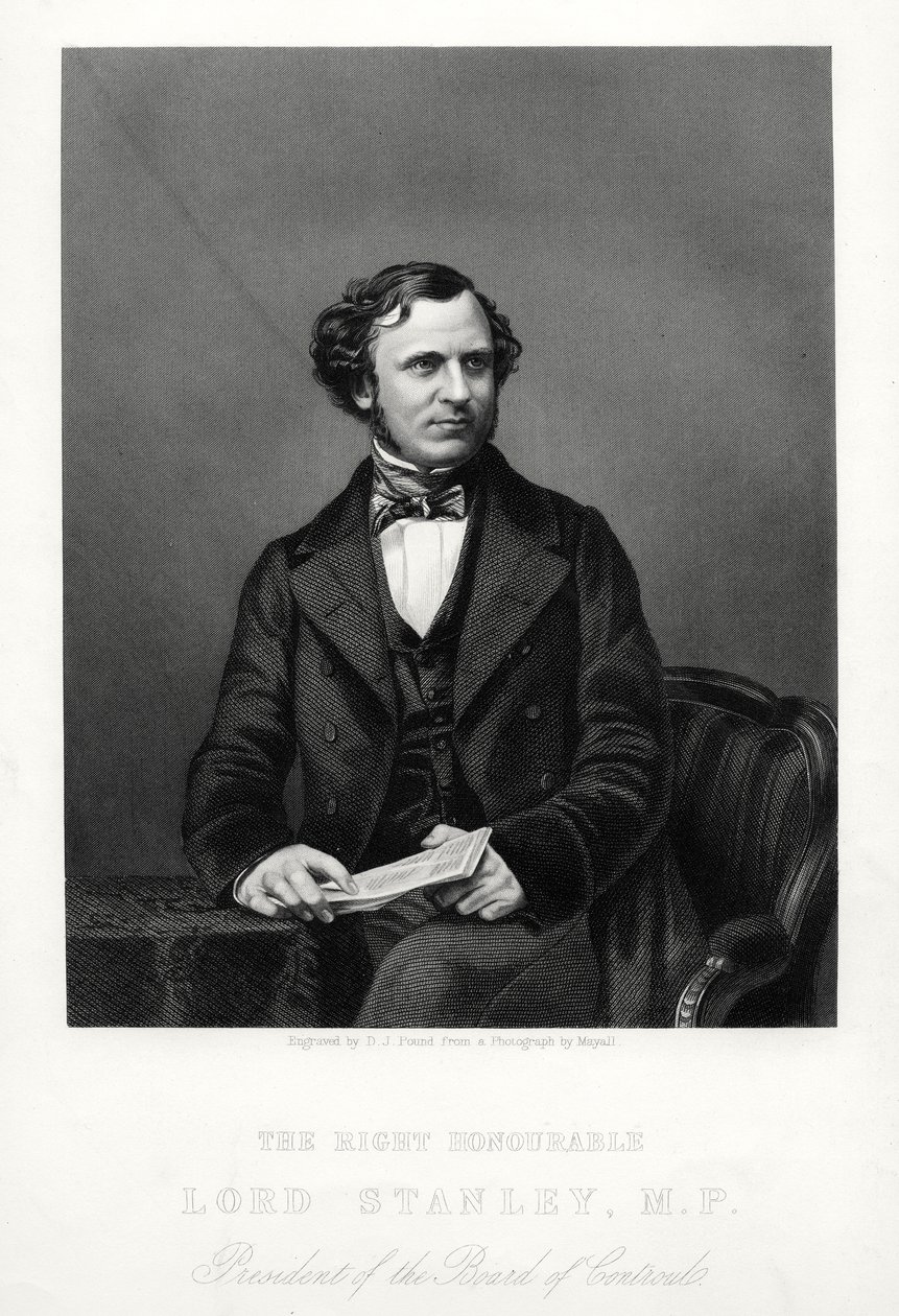 De Zeer Eerwaarde Edward Henry Stanley, 15e Graaf van Derby, Britse staatsman, ca. 1880 door Daniel John Pound