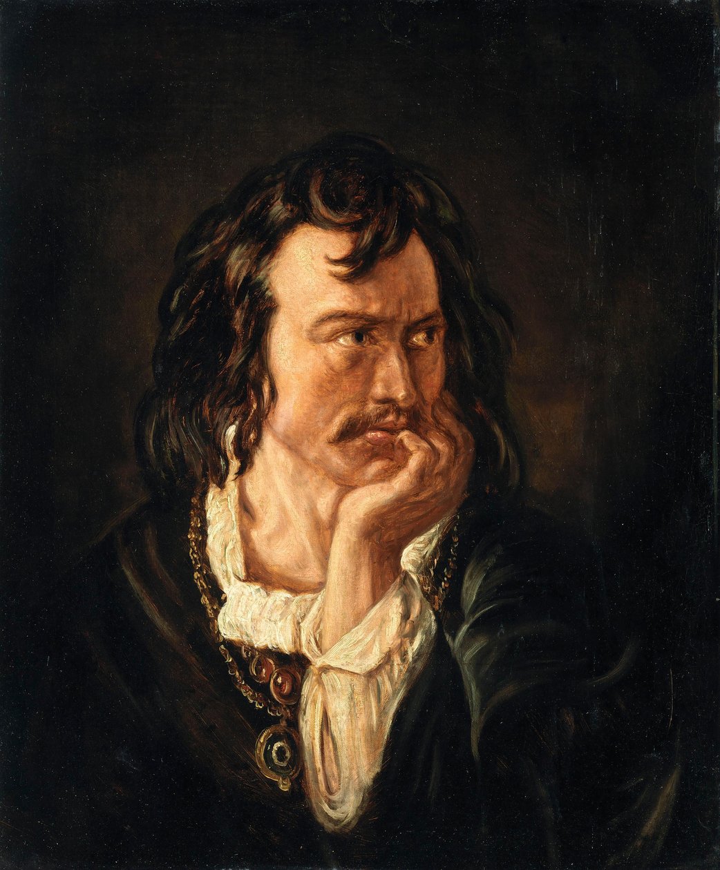 Portret van Edmund Kean (1787-1833), acteur, als Hamlet door Daniel Maclise