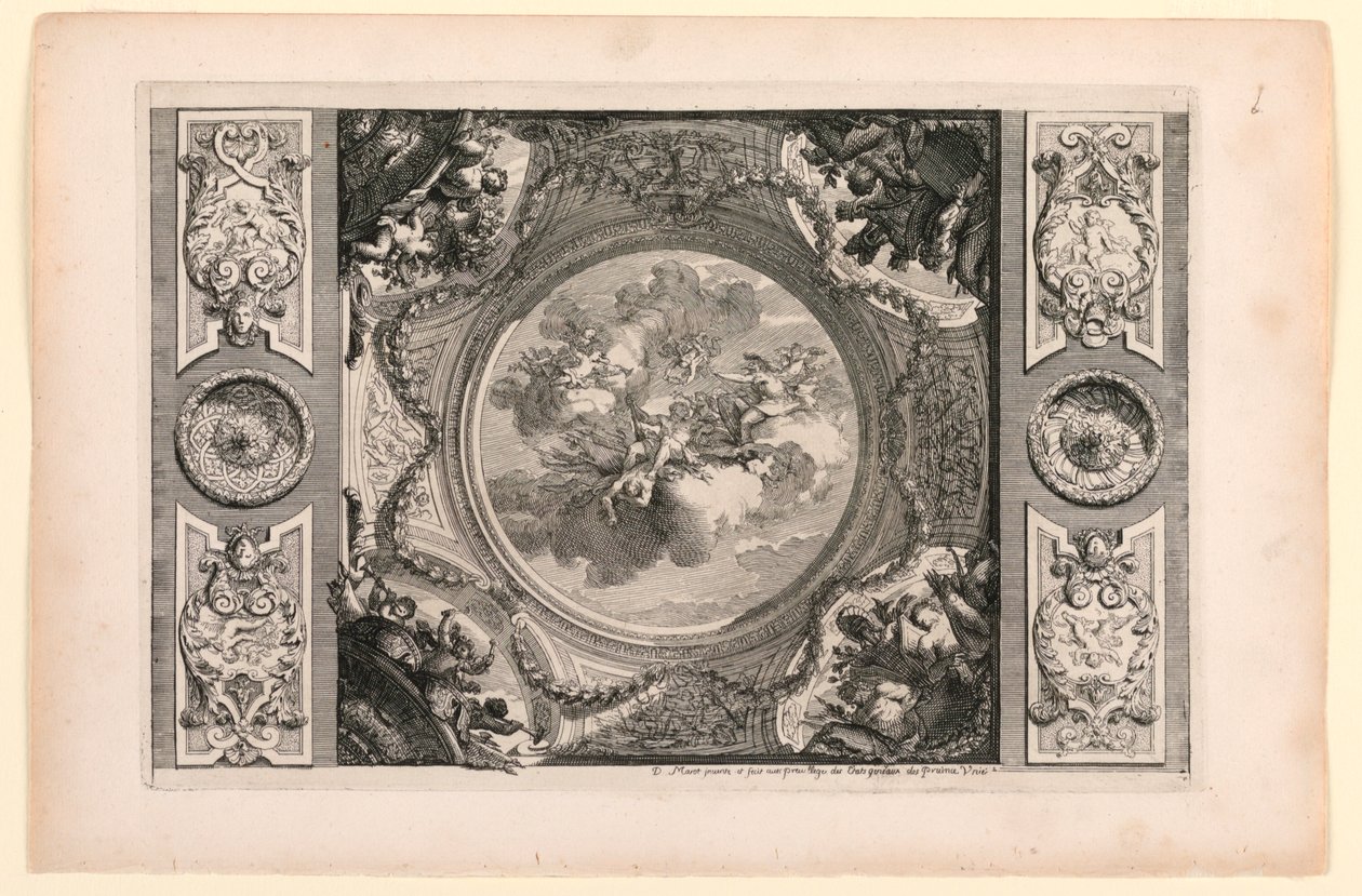 Plaat in Nouveaux livres de peintures de salles et d’escaliers (Nieuwe boeken over schilderijen voor kamers en trappen) door Daniel Marot
