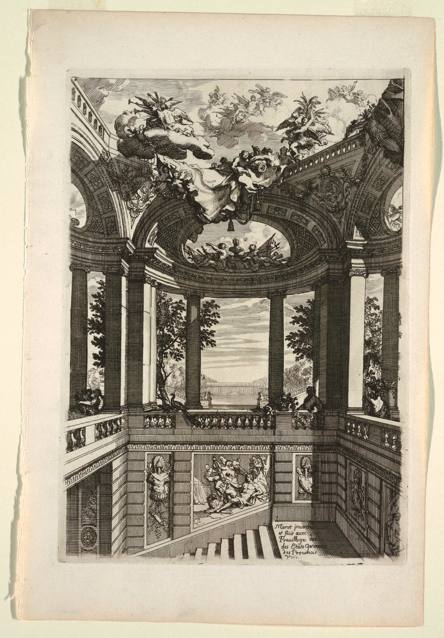 Plaat in Nouveaux livres de peintures de salles et d’escaliers (Nieuwe boeken over schilderijen voor kamers en trappen) door Daniel Marot