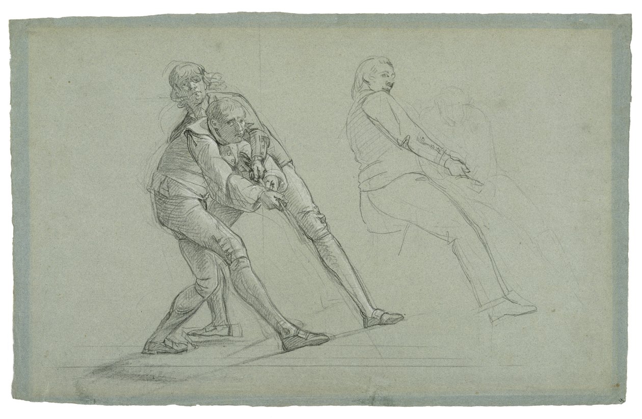 Studie voor Het Beleg van Gibraltar (Studie van figuren die aan een touw trekken), 1785-1786 door Daniel Mytens