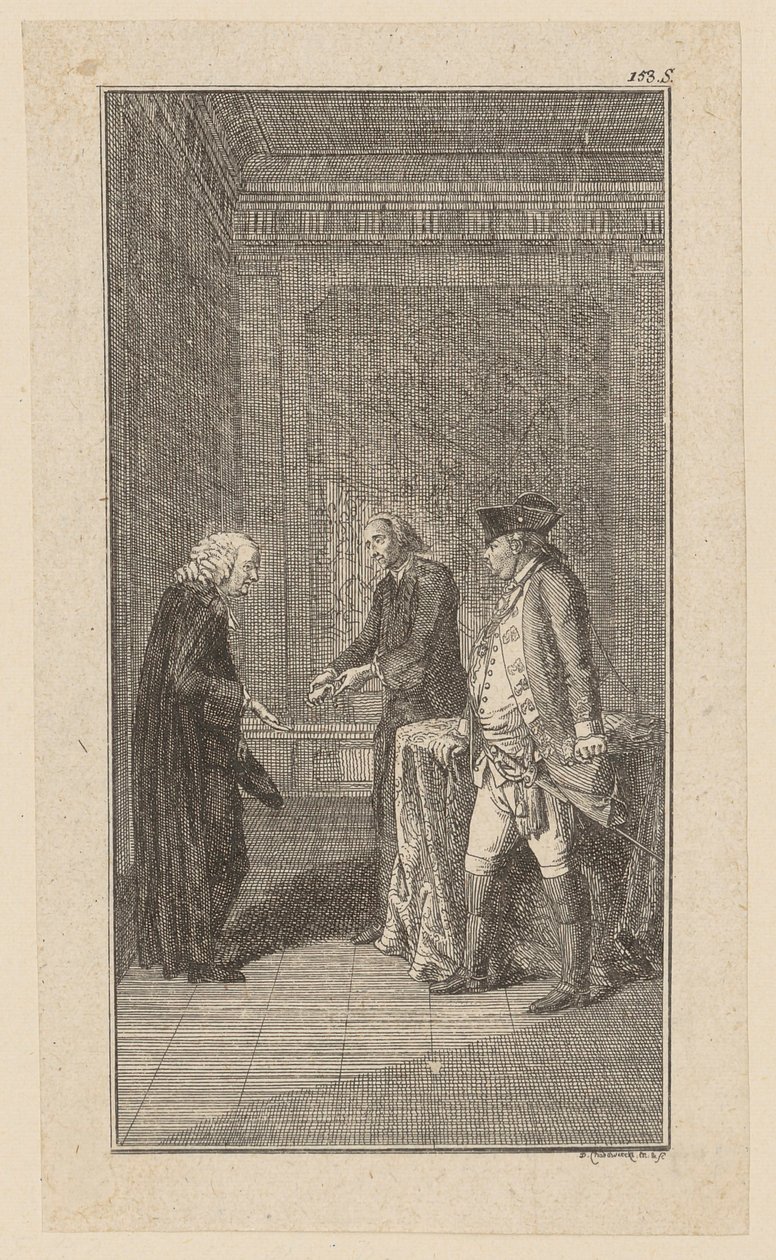 De gerekruteerde Staupius verleent de majoor vrijlating in ruil voor losgeld door Daniel Nikolaus Chodowiecki
