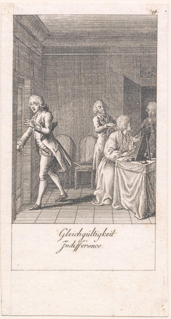 Motieven voor huwelijk en hun gevolgen. Bl. 4 door Daniel Nikolaus Chodowiecki
