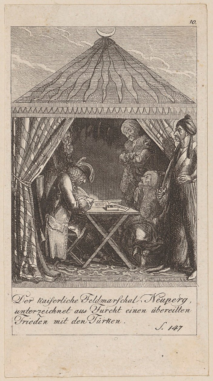 Blad 10 uit de reeks „Brandenburgse geschiedenis“ door Daniel Nikolaus Chodowiecki