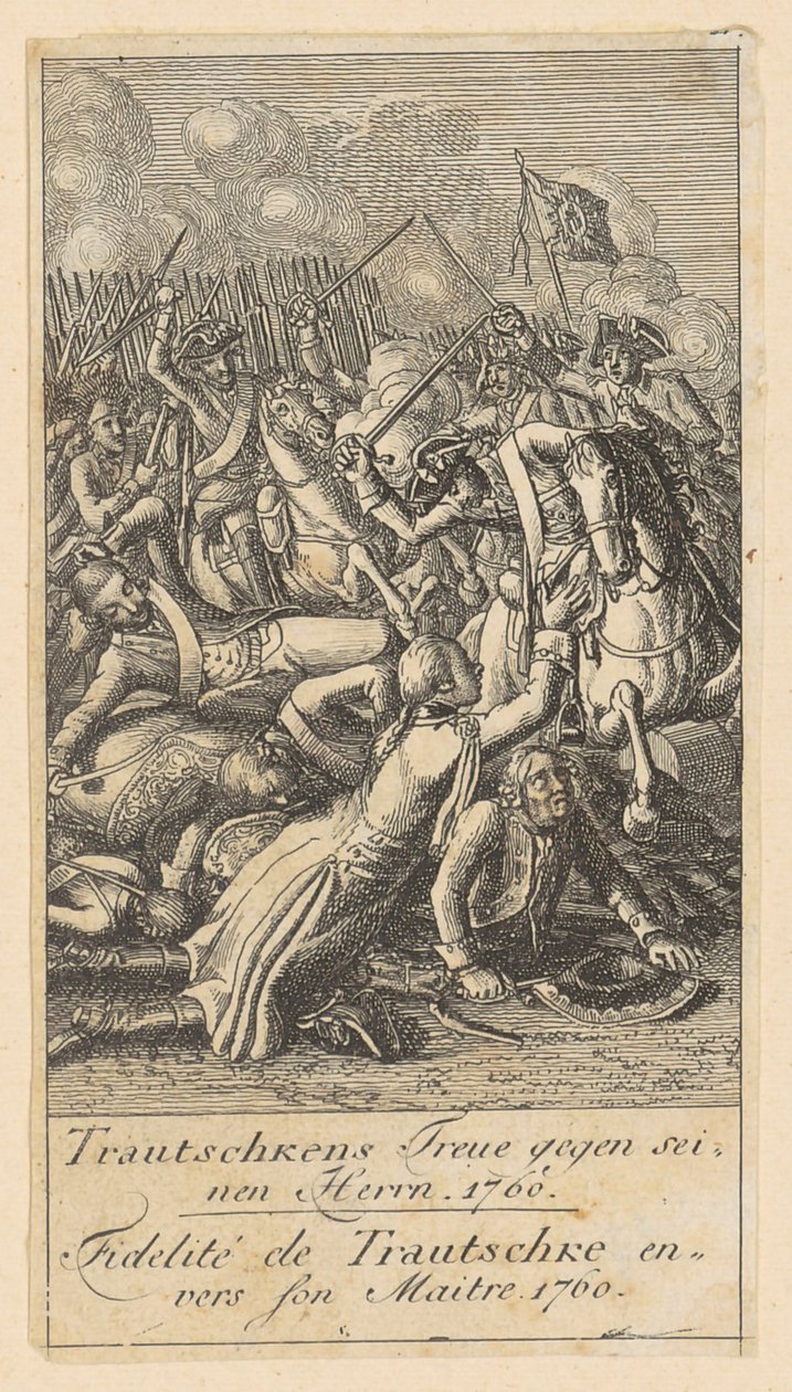 Blad 11 van de "Brandenburgse oorlogstaferelen" door Daniel Nikolaus Chodowiecki