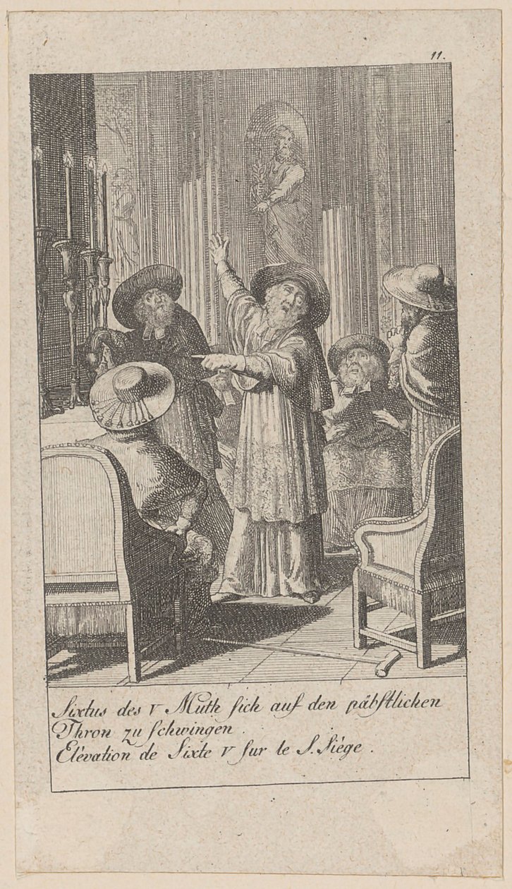 Blad 11 uit de reeks "Middeleeuwse en moderne geschiedenis" door Daniel Nikolaus Chodowiecki