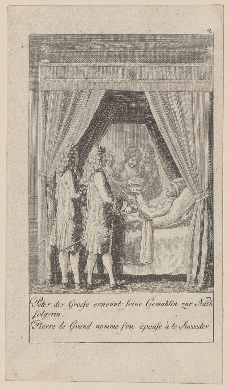 Blad 2 uit de reeks „Middeleeuwse en moderne geschiedenis” door Daniel Nikolaus Chodowiecki