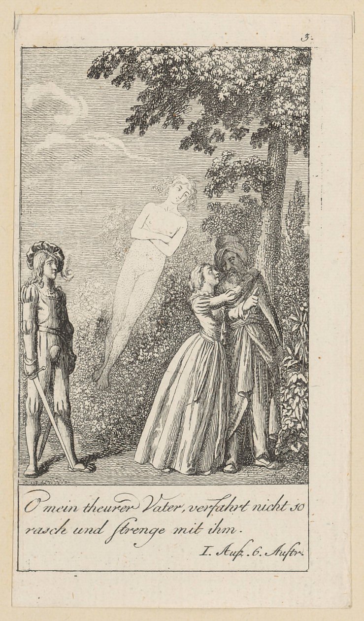 Blad 3 bij Shakespeares "De storm" door Daniel Nikolaus Chodowiecki