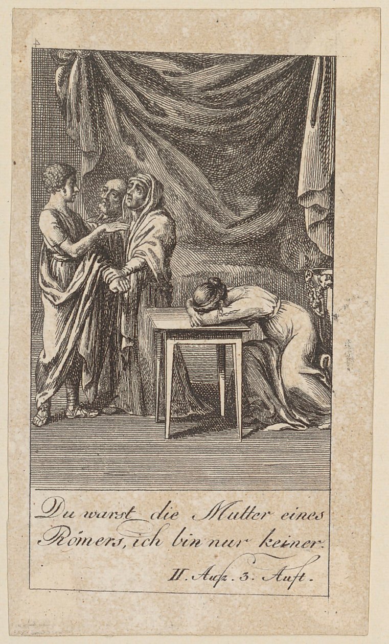 Blad 4 bij Shakespeares "Coriolanus" door Daniel Nikolaus Chodowiecki