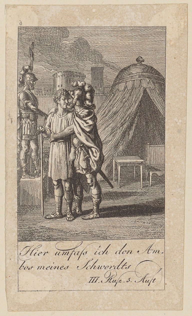Blad 6 bij Shakespeares "Coriolanus" door Daniel Nikolaus Chodowiecki