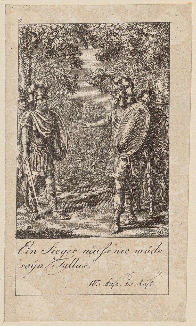 Blad 8 bij Shakespeares „Coriolanus“ door Daniel Nikolaus Chodowiecki
