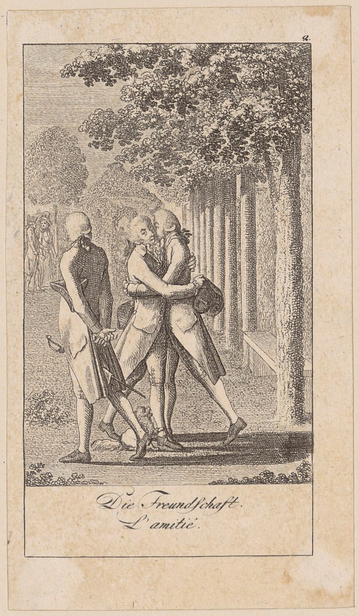 Vriendschap, blad 2 uit de reeks „Oprechtheid en huichelarij” door Daniel Nikolaus Chodowiecki