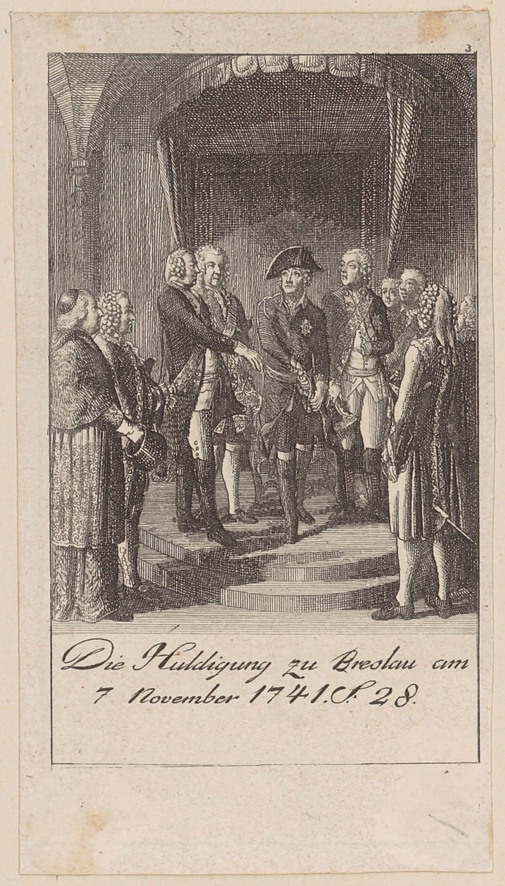 Huldebetoon in Breslau op 7 november 1741 door Daniel Nikolaus Chodowiecki