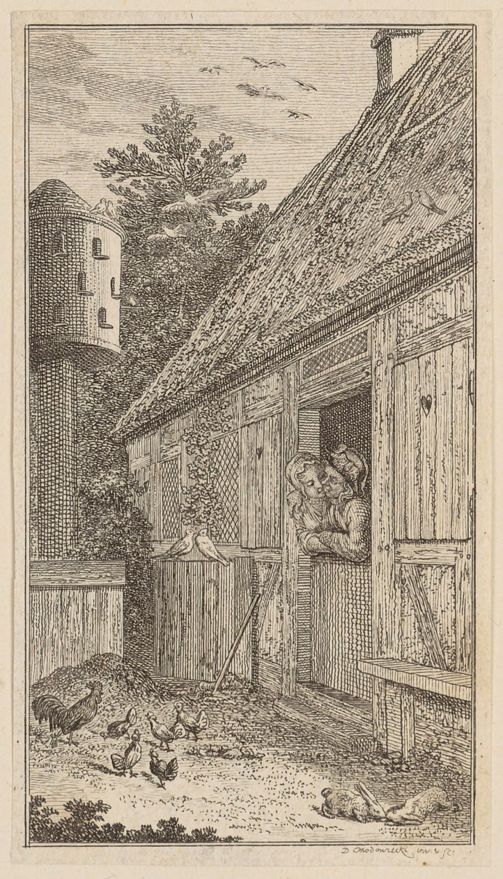 Eerbetoonlied, blad 8 uit de eerste uitgave van de „Gedichten van Gottfried August Bürger” door Daniel Nikolaus Chodowiecki