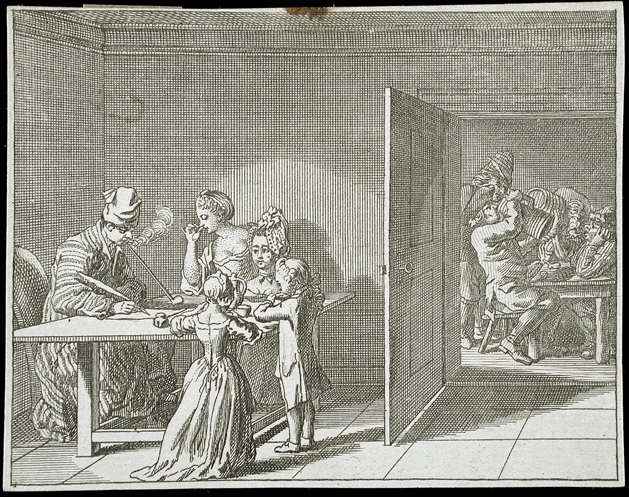 Illustratie voor Basedows "Elementair werk" door Daniel Nikolaus Chodowiecki