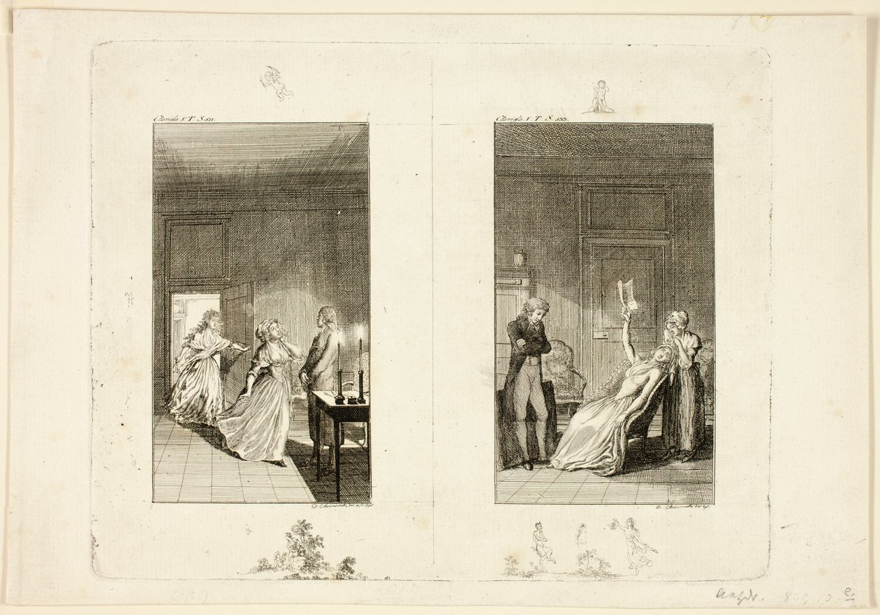 Illustratie bij Clarissa van Samuel Richardson door Daniel Nikolaus Chodowiecki