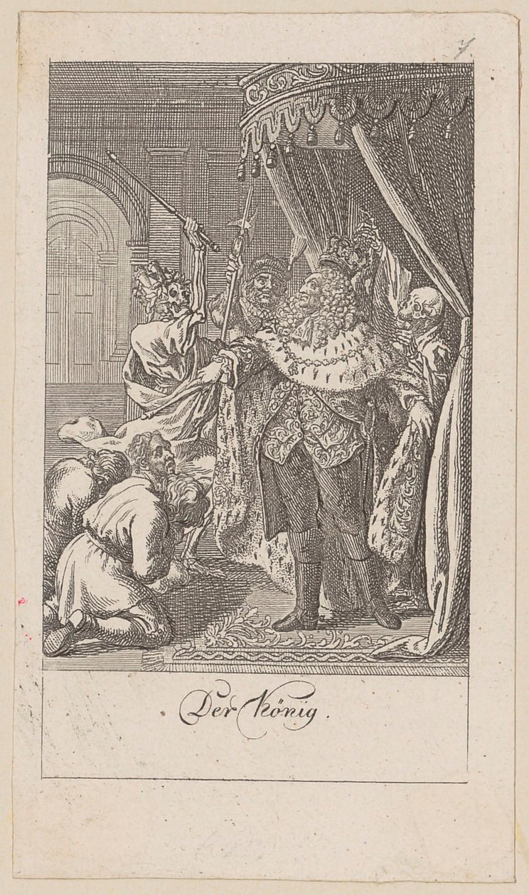 Koning, blad 7 uit de reeks "De dodendans" door Daniel Nikolaus Chodowiecki