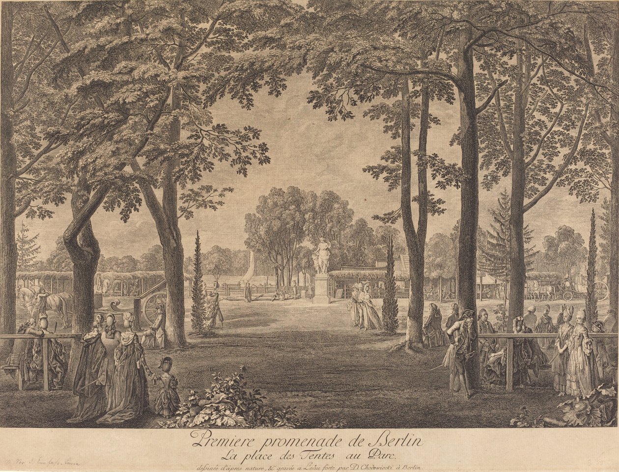 Eerste wandeling door Berlijn door Daniel Nikolaus Chodowiecki