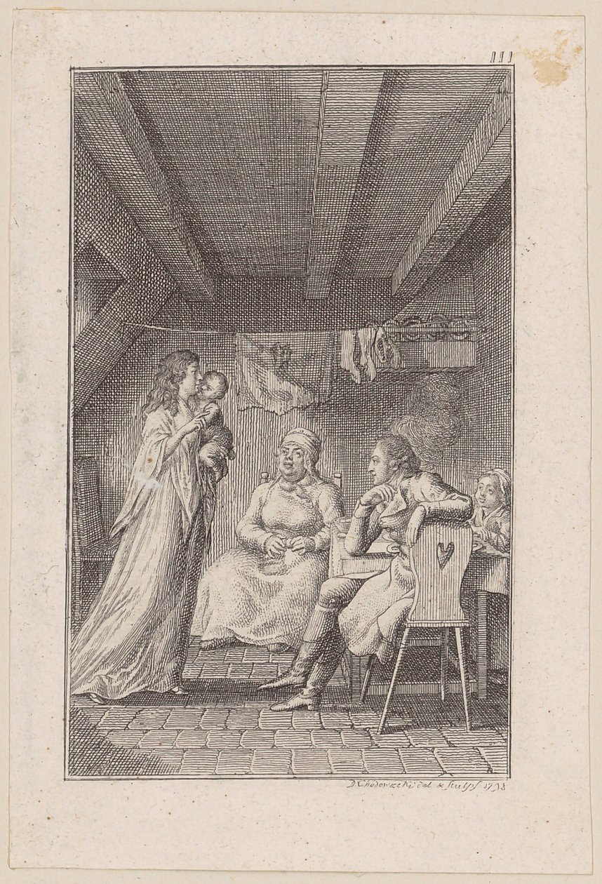 Scène in een andere herberg door Daniel Nikolaus Chodowiecki