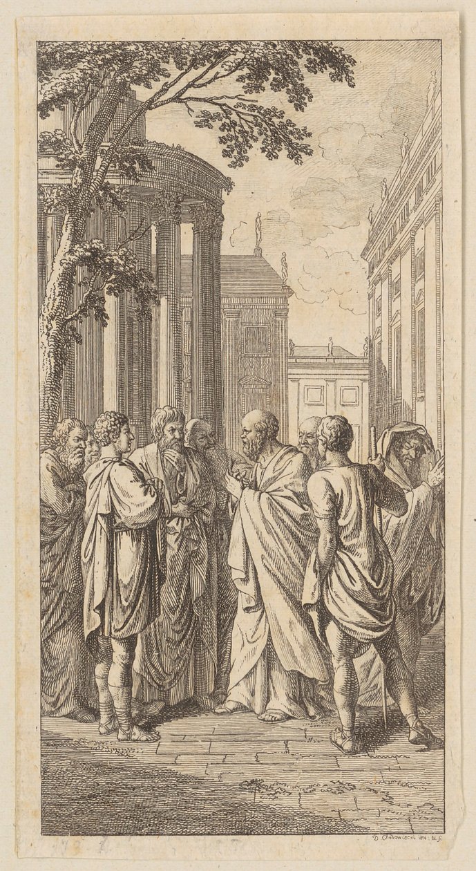 Frontispicegravure voor Basedows „Praktische Philosophie“ door Daniel Nikolaus Chodowiecki