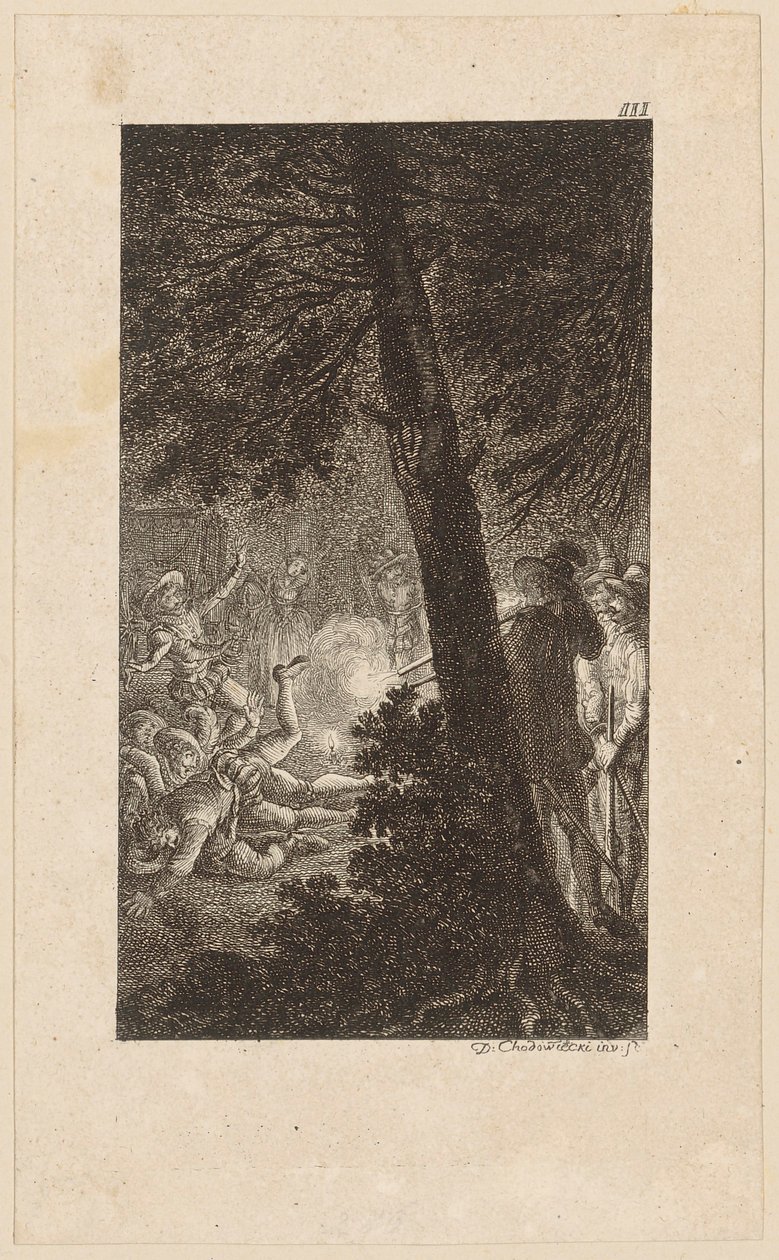 Titelfiguur uit „Gil Blas van Santillana”, deel 3 door Daniel Nikolaus Chodowiecki
