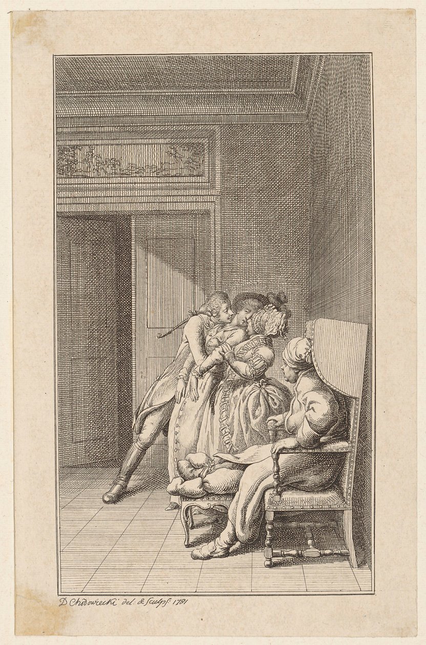 Titelfiguur uit Hesses „Philip von Freudenthal”, eerste deel door Daniel Nikolaus Chodowiecki