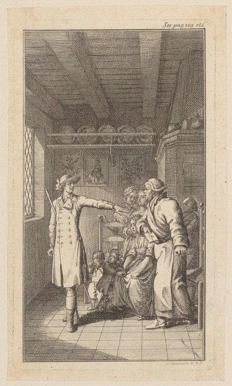 Kopergravure bij „Vicar of Wakefield“ van O. Goldsmith door Daniel Nikolaus Chodowiecki