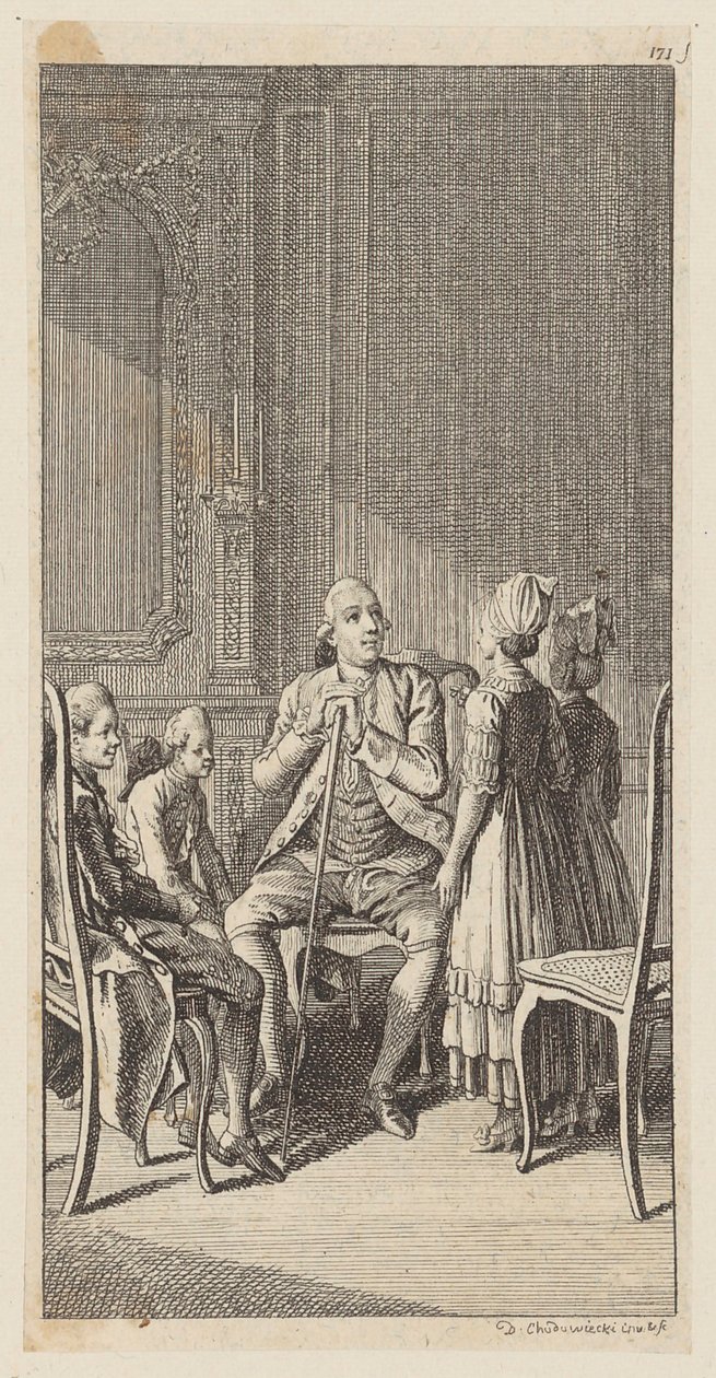 Kopergravure bij Schummels „Kinderspelen” door Daniel Nikolaus Chodowiecki