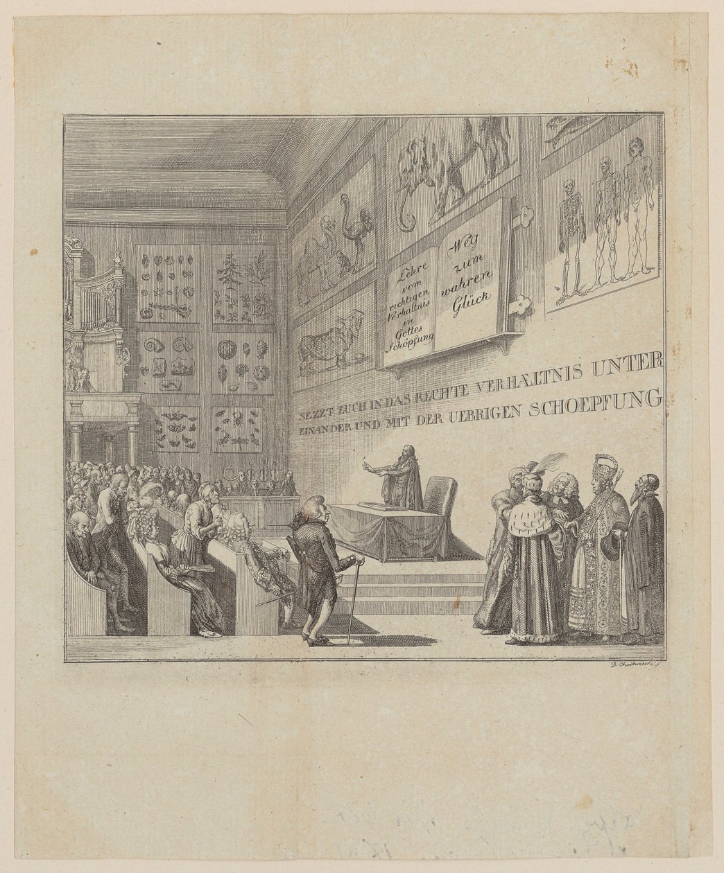 Kopergravure bij Ziegelhagens „Verhältnisslehre“ door Daniel Nikolaus Chodowiecki