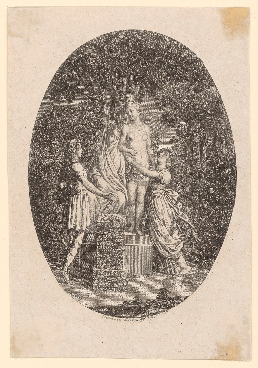 Kopergravure bij „Feyer der Liebe“ door Daniel Nikolaus Chodowiecki