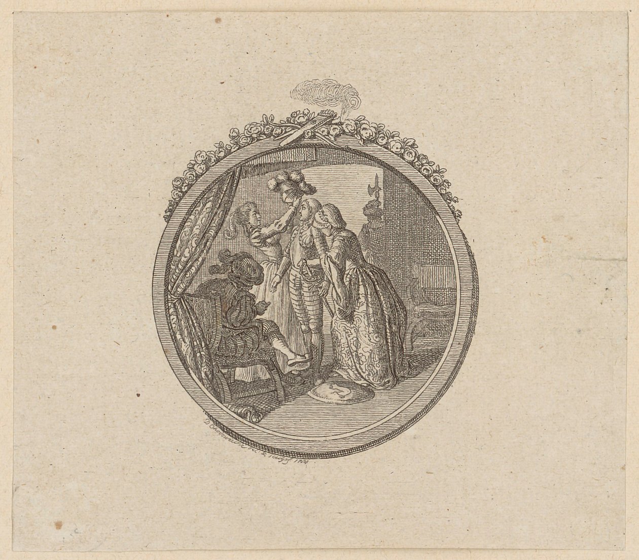 Titelvignet voor de ridderroman ‘Palmerin von Oliva’ door Daniel Nikolaus Chodowiecki