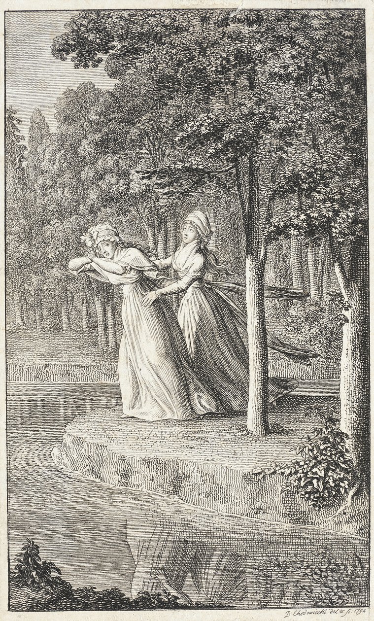 Titelpagina voor "Maandblad voor dames uit Leipzig voor 1794" door Daniel Nikolaus Chodowiecki