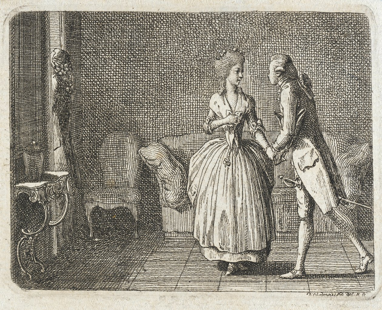 Titelillustratie voor Meissners ‘Sketches’ door Daniel Nikolaus Chodowiecki