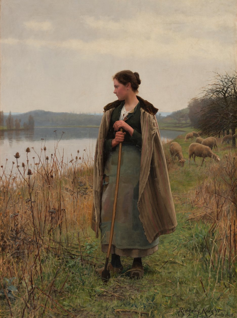 De herderin van Rolleboise door Daniel Ridgway Knight