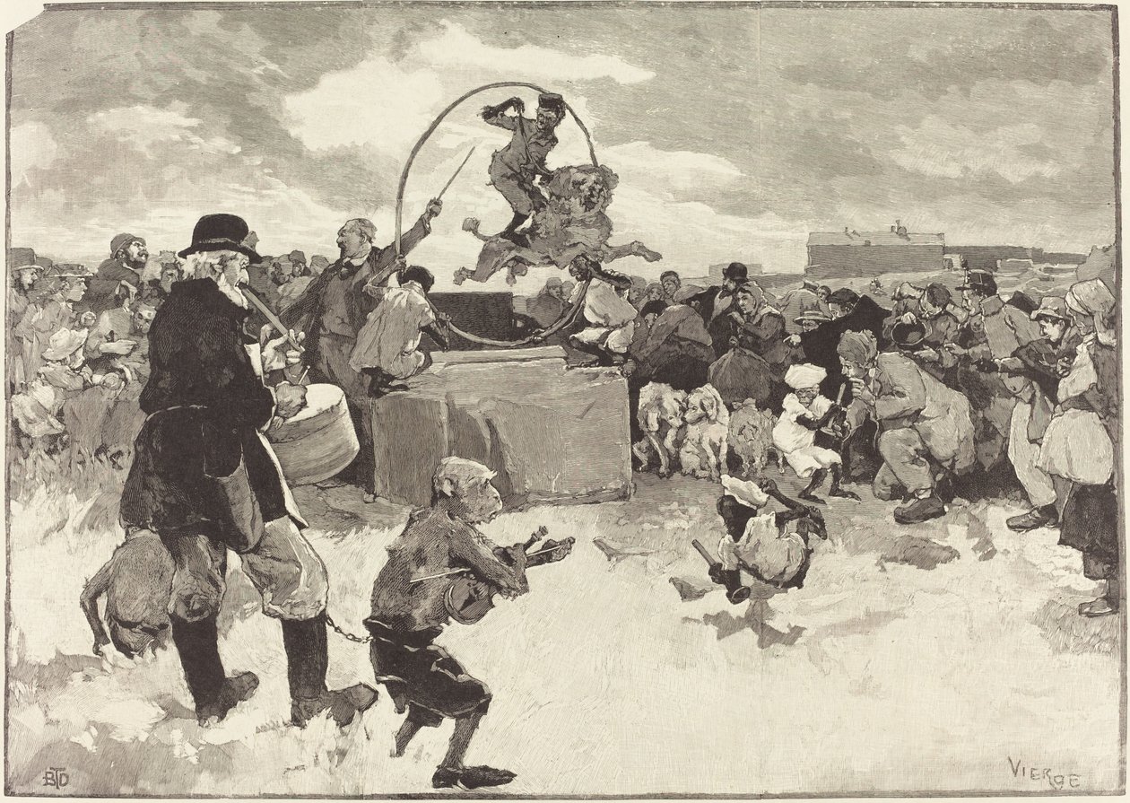 De geleerde honden, 1883 door Daniel Urrabieta Vierge