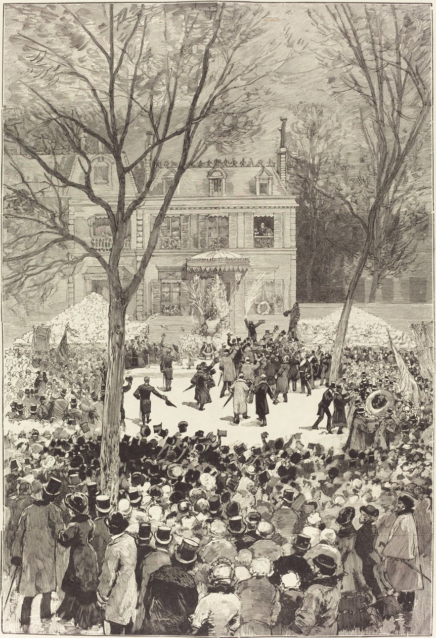 Manifestation populaire du 27 Février pour fêter le 80e anniversaire van Victor Hugo, 1881 door Daniel Urrabieta Vierge