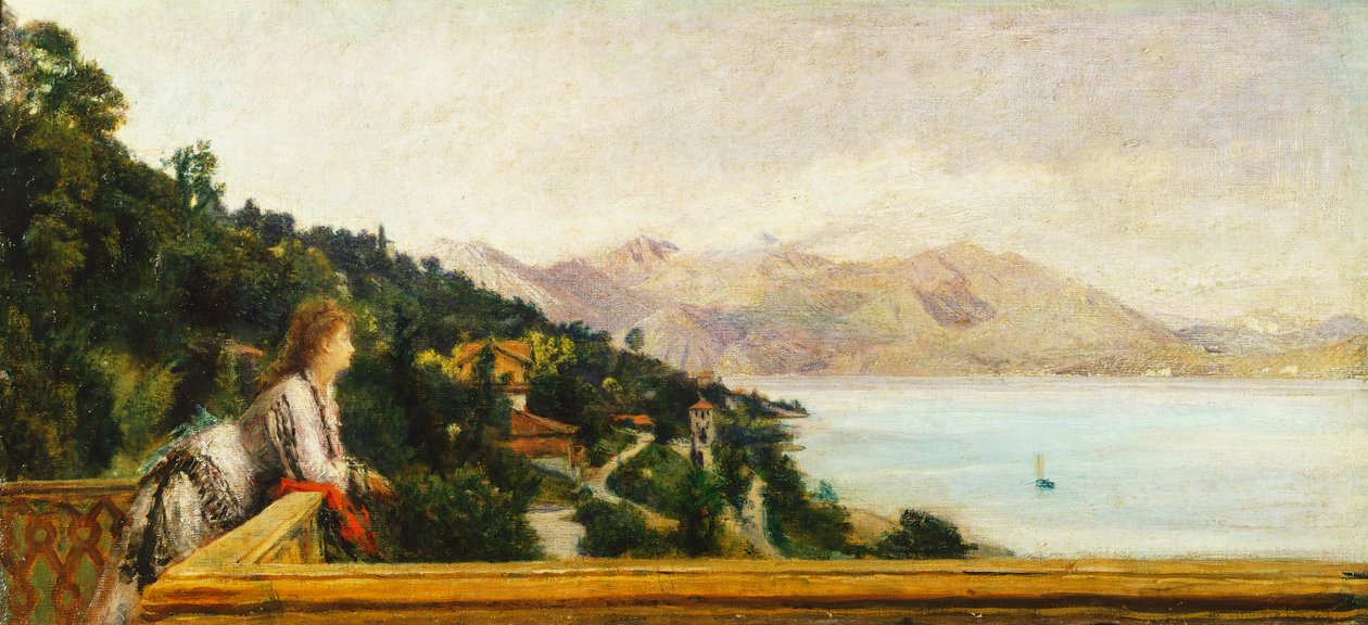 Uitzicht op het Lago Maggiore vanaf de villa van Ada Troubetzkoy door Daniele Ranzoni door Danielle Ranzoni