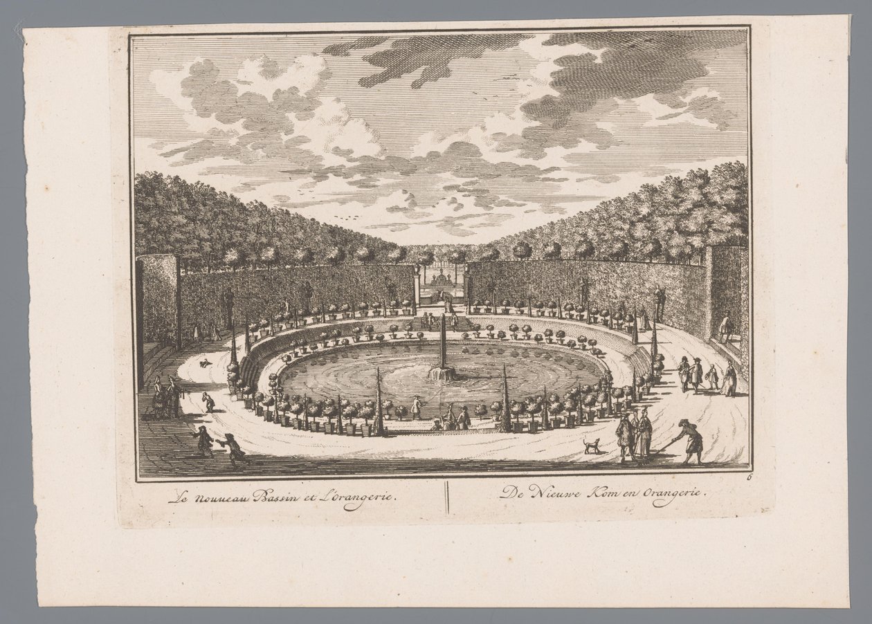 Gezicht op een vijver met fontein in de tuin van Slot Zeist door Daniël Stopendaal