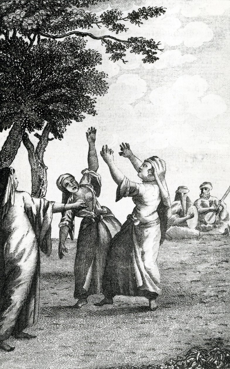 Dansende Meisjes in Egypte, uit Niebuhrs Reizen door Arabië en andere landen in het Oosten door Danish School