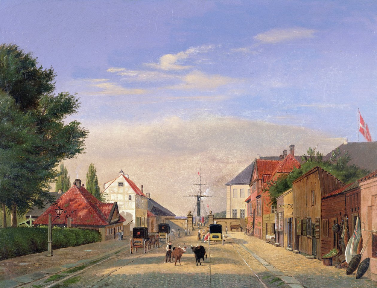 Straatscène door Danish School