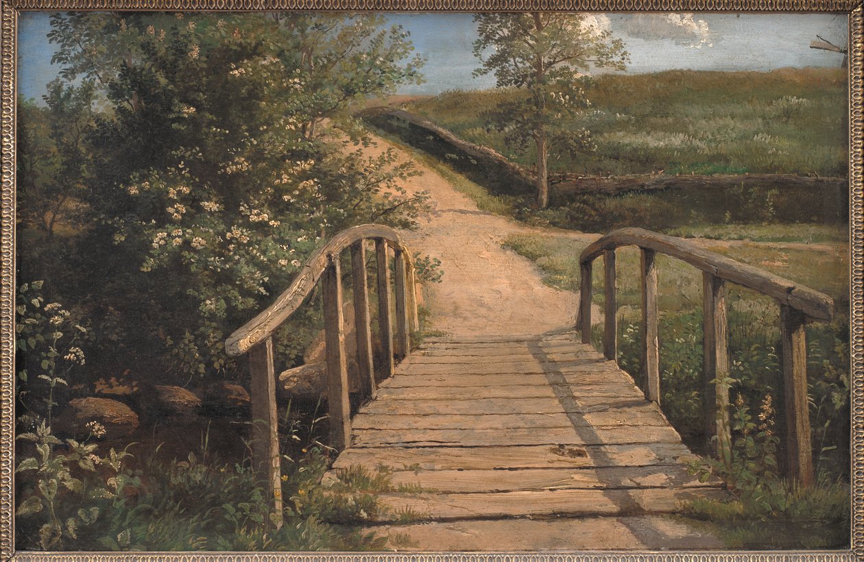 Brug over een stroom in Assens, Funen door Dankvart Dreyer