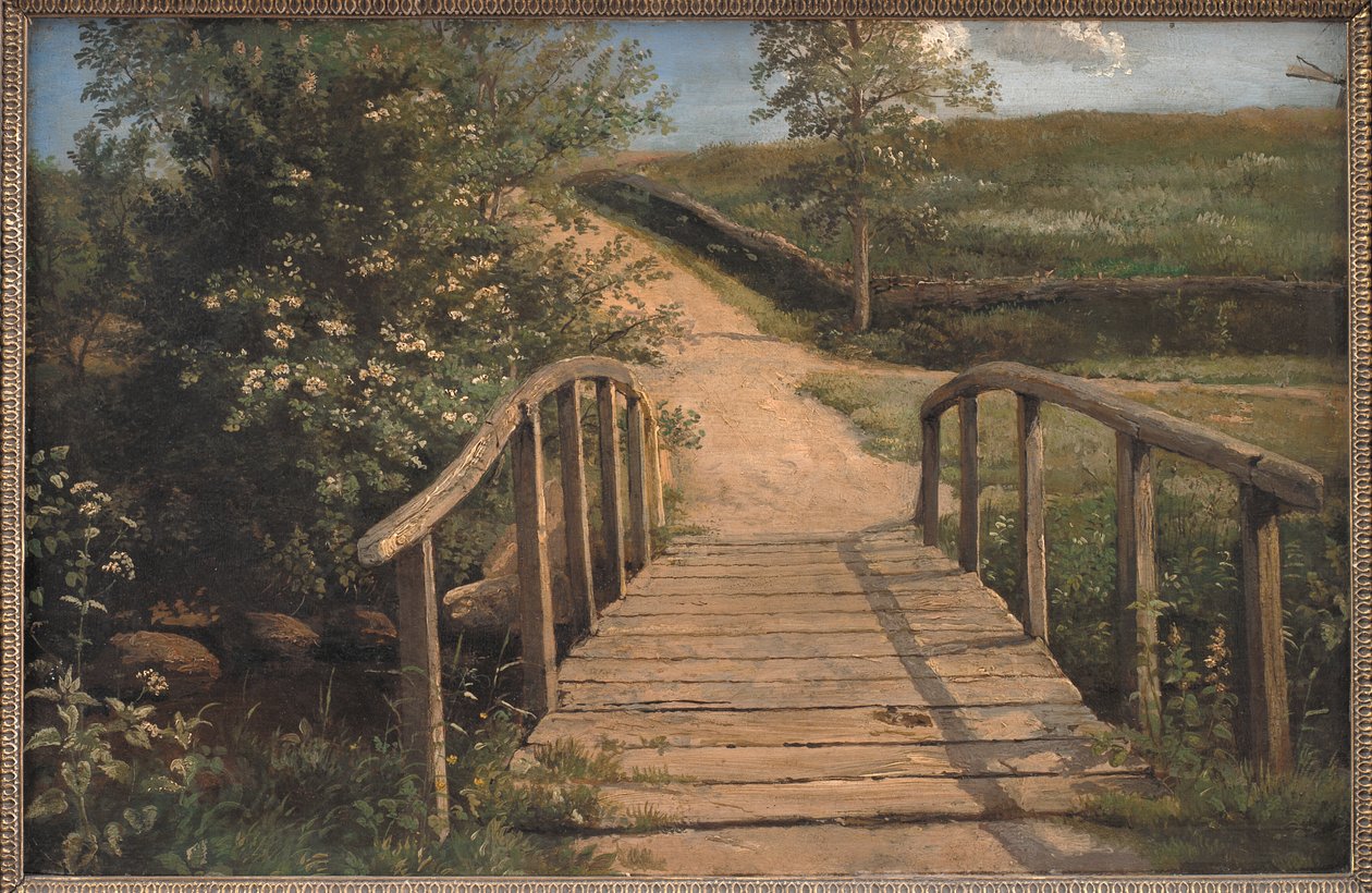 Brug over een stroom in Assens, Funen door Dankvart Dreyer