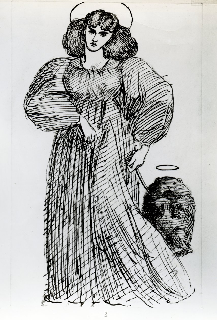 Mevrouw Morris en de Wombat, 1869 door Dante Gabriel Charles Rossetti
