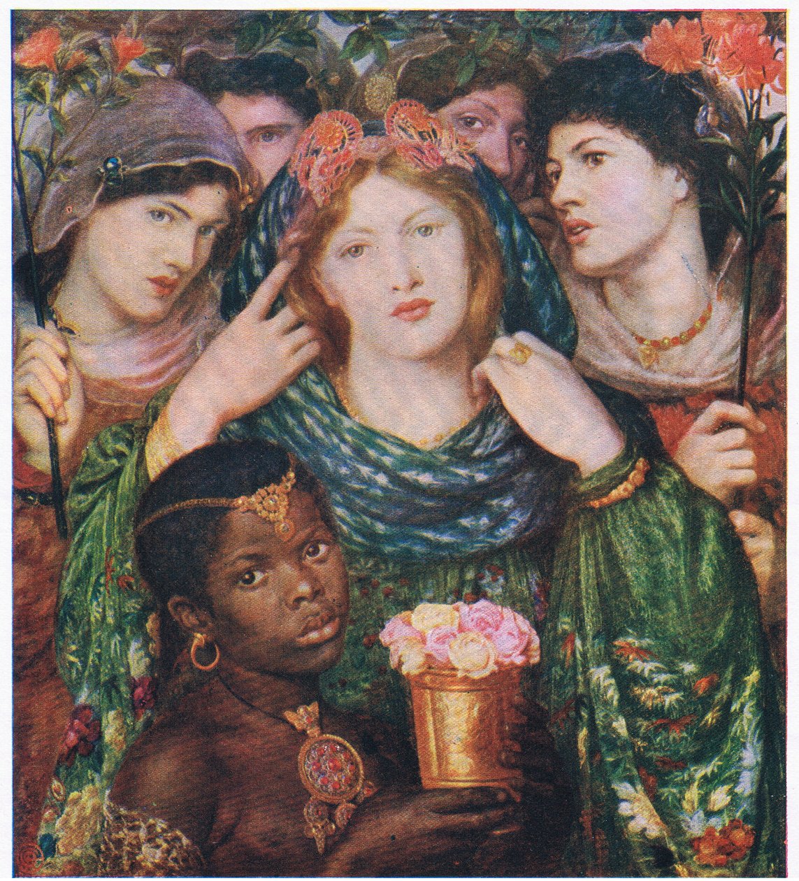 De Geliefde, illustratie uit Mijn Tijdschrift (Arthur Mee), ca. 1920-30 door Dante Gabriel (after) Rossetti
