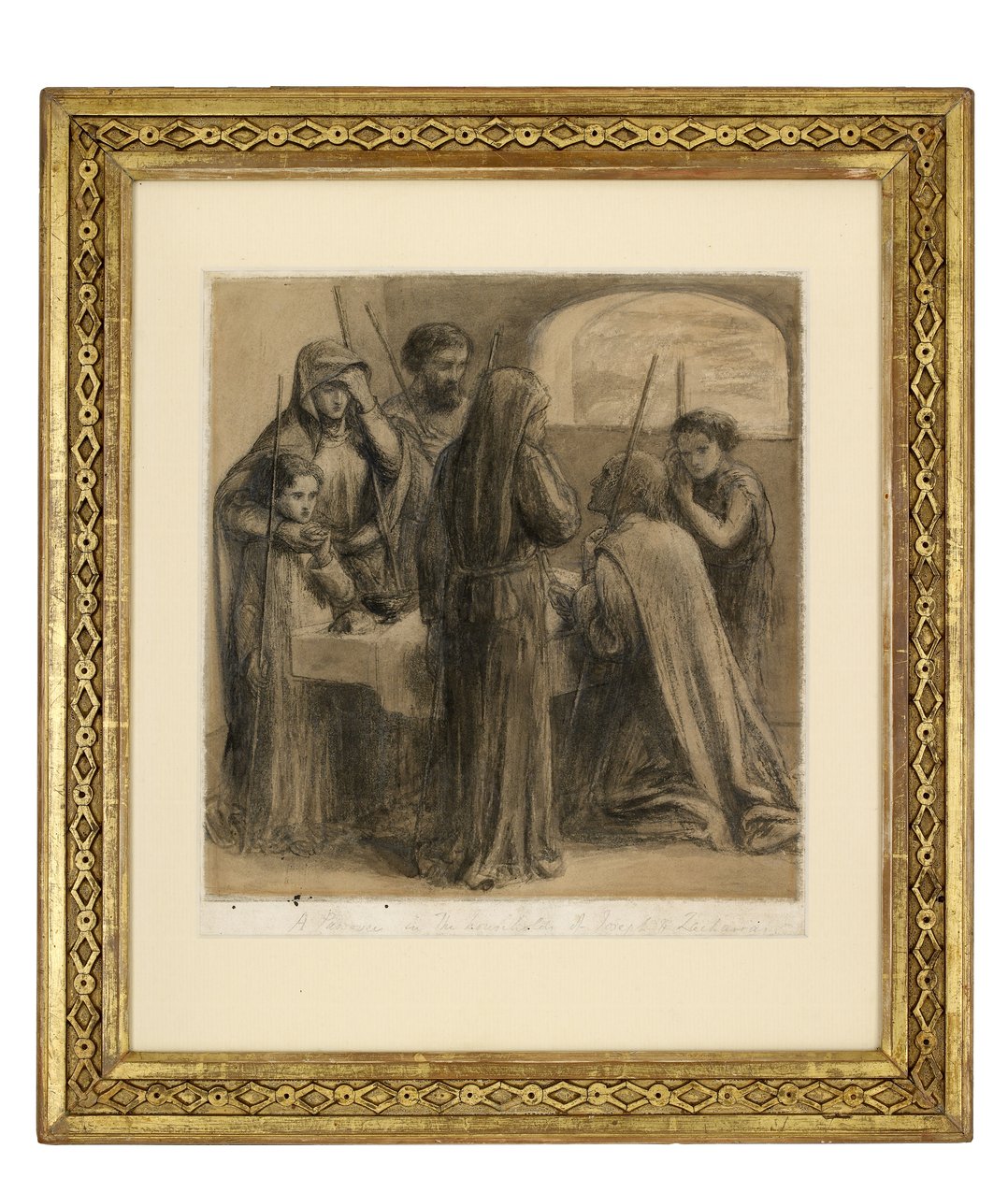 Een Pesach in het huishouden van Jozef en Zacharias, ca. 1850 door Dante Gabriel Charles Rossetti
